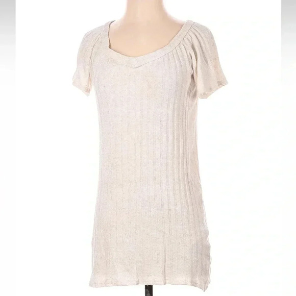 Reformation Portland Off Shoulder Dress Cream Ribbed Women’s Size XS - Picture 3 of 8